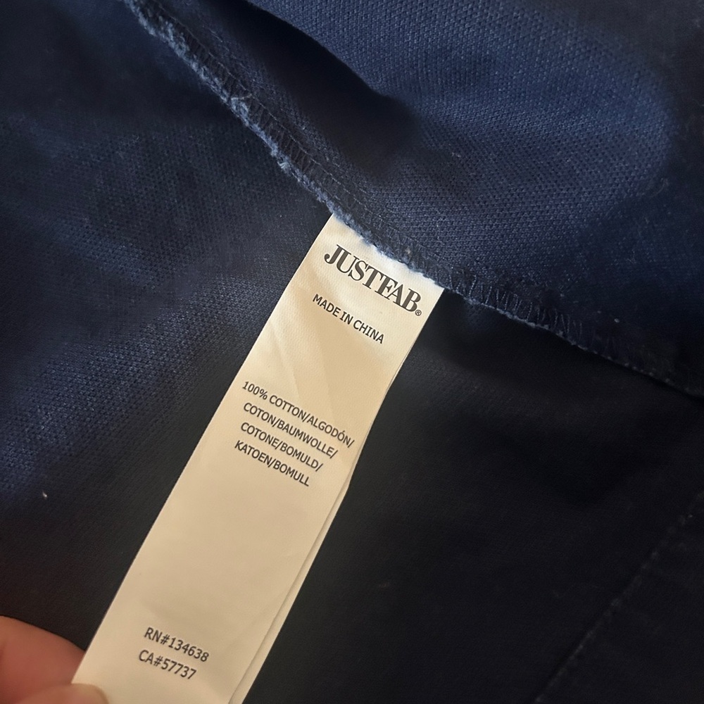 JustFab Navy Utility Jacket with Tribal Pocket Detail Women’s, Size L, EUC - Picture 6 of 7